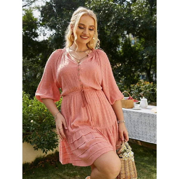 Robe Courte De Printemps En Rose