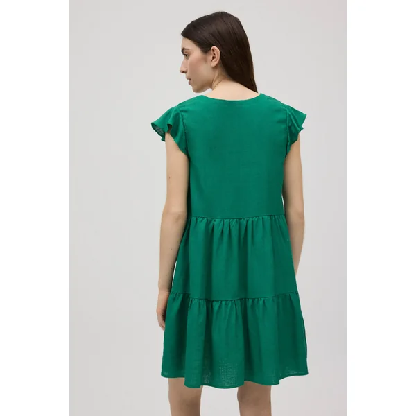 Robe courte évasée avec détail manches vertes