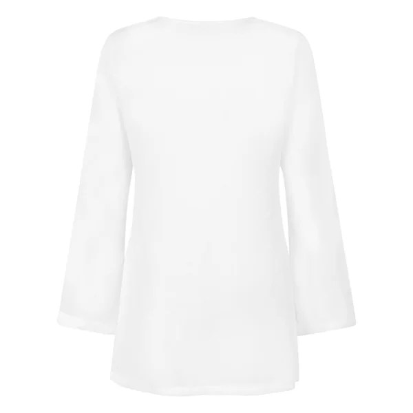Robe de plage à manches longues et anneaux - Blanc