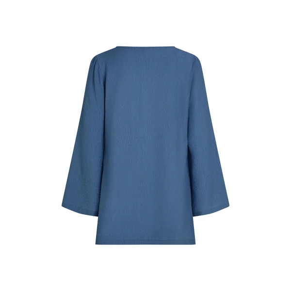 Robe de plage à manches longues et anneaux - Bleu
