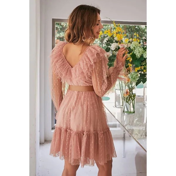 Robe Demoiselle d’Honneur Rose Courte Champêtre