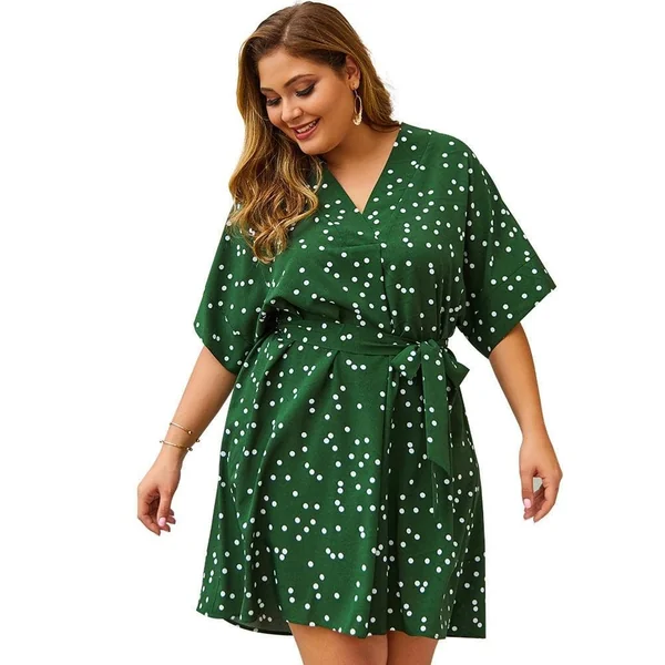 Robe Grande Taille à Petit Pois
