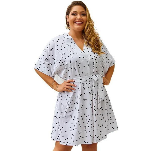 Robe Grande Taille à Petit Pois