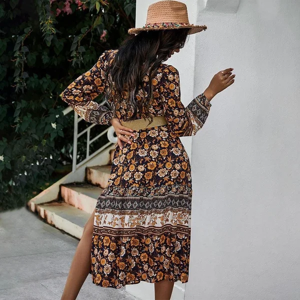 Robe Hippie Florale Noire