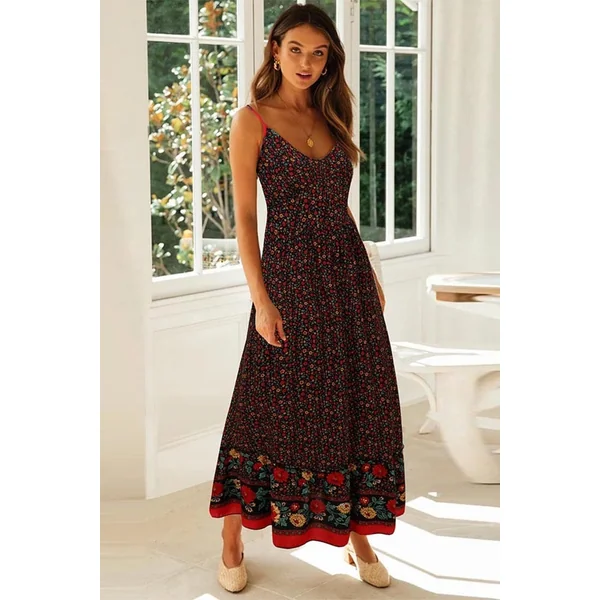 Robe Longue Bohème Coupe Empire – Suzanne