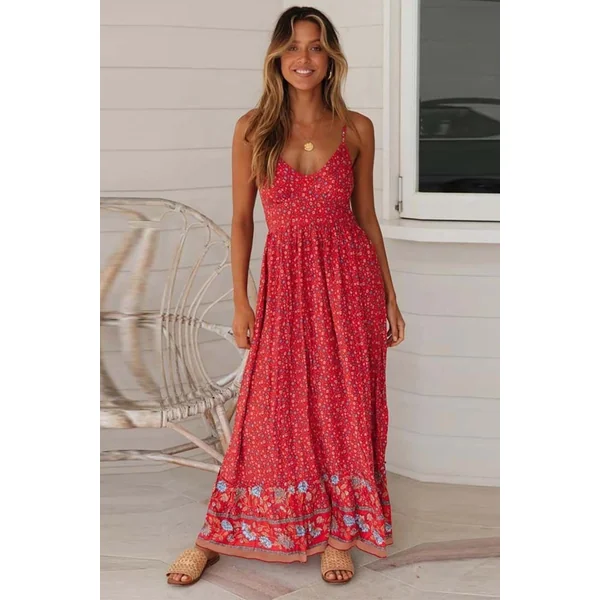 Robe Longue Bohème Coupe Empire – Suzanne