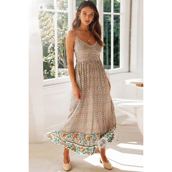 Robe Longue Bohème Coupe Empire – Suzanne