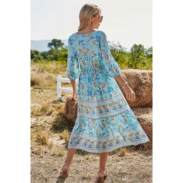 Robe Longue Bohème Vieux Rose – Effie