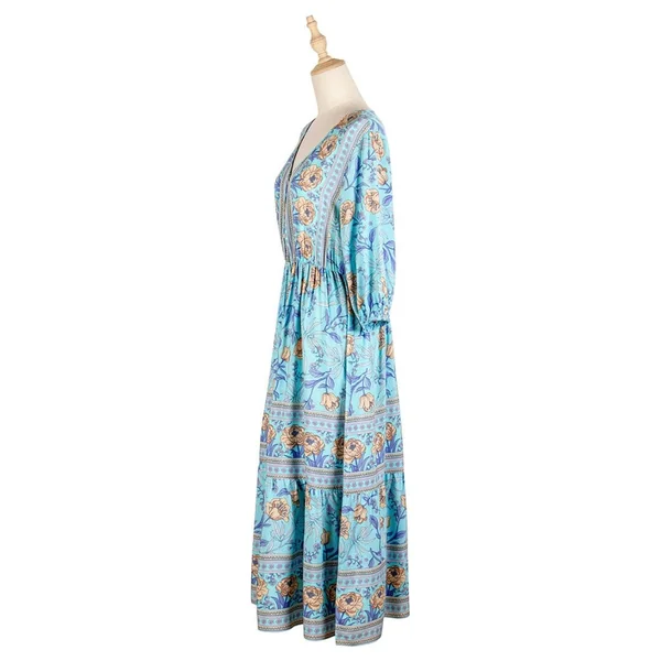 Robe Longue Bohème Vieux Rose – Effie