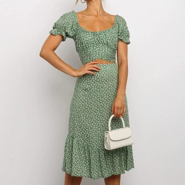 Robe longue bohème à volants