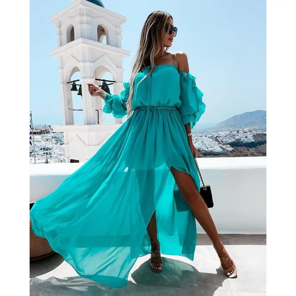 Robe longue bohémienne aux couleurs vives