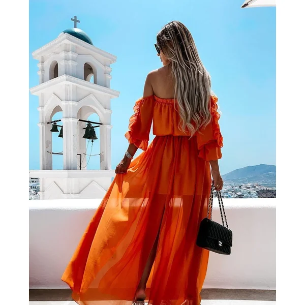 Robe longue bohémienne aux couleurs vives