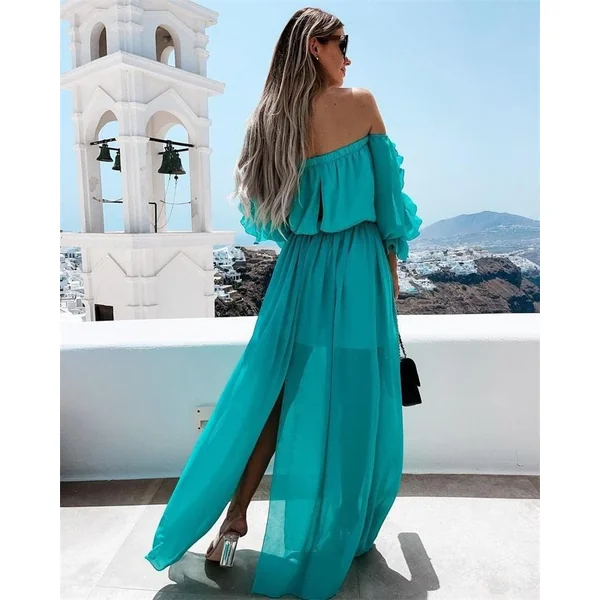 Robe longue bohémienne aux couleurs vives