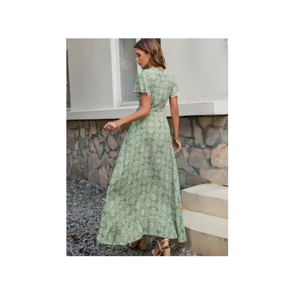 Robe Longue Champêtre Vert Opaline