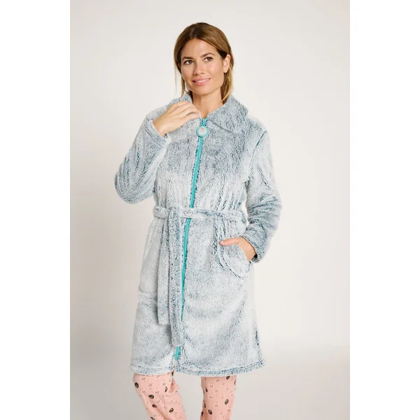 Robe longue effet chiné avec ceinture | MUYDEMI