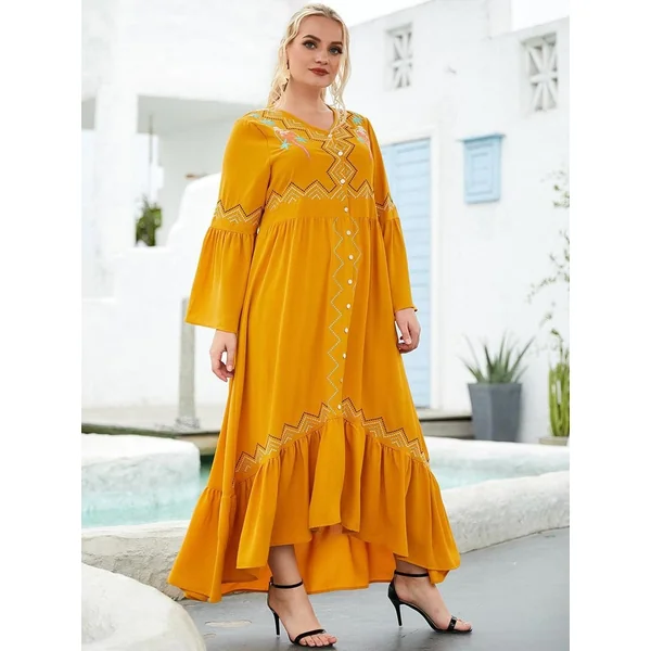 Robe Longue Jaune Bohème