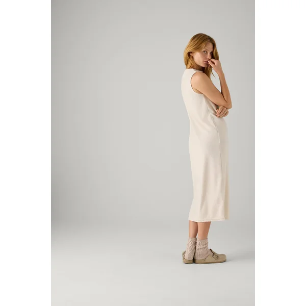 Robe longue unie sans manches ivoire