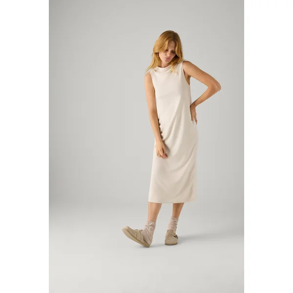 Robe longue unie sans manches ivoire
