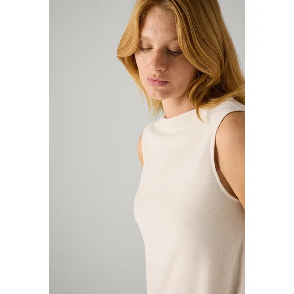 Robe longue unie sans manches ivoire