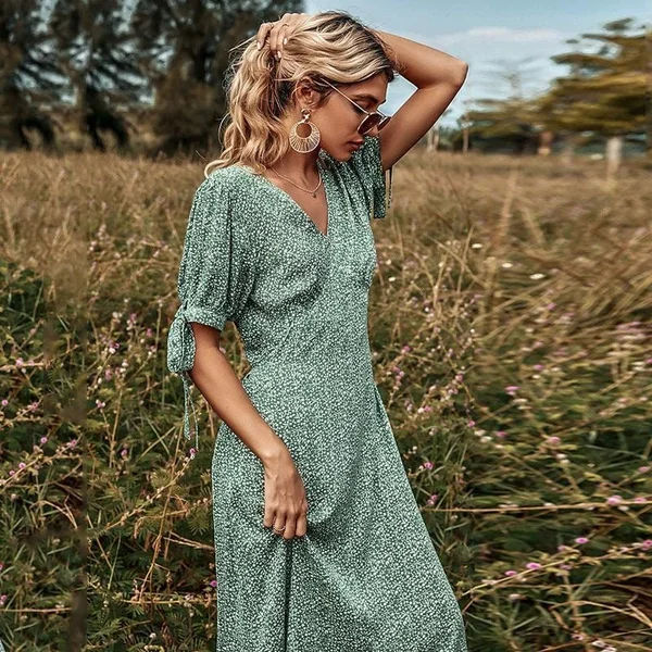 Robe Longue Verte Bohème
