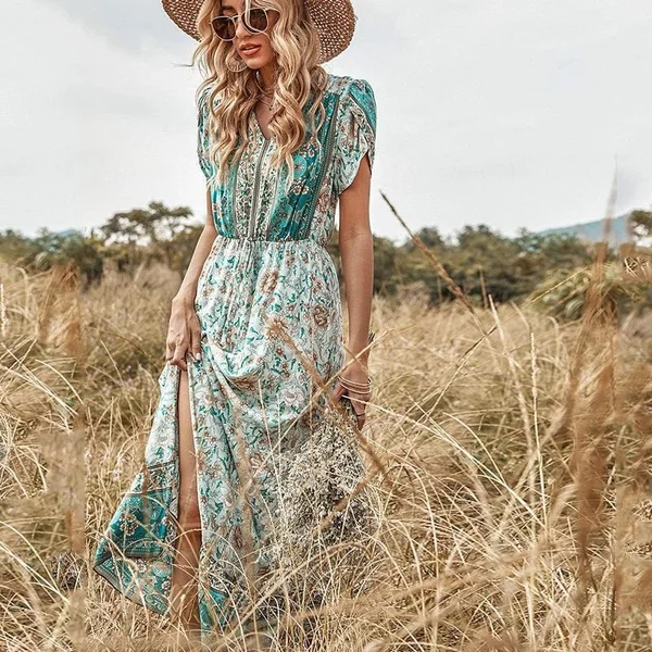 Robe Longue À Fleurs Hippie