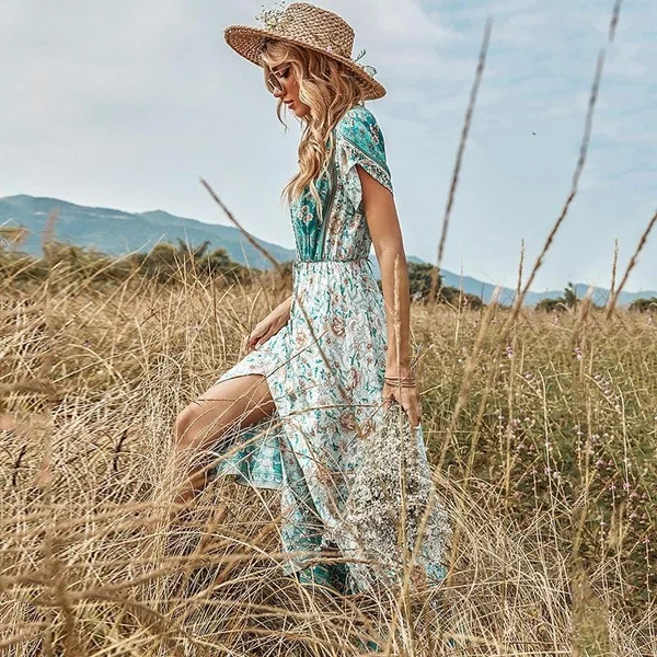 Robe Longue À Fleurs Hippie