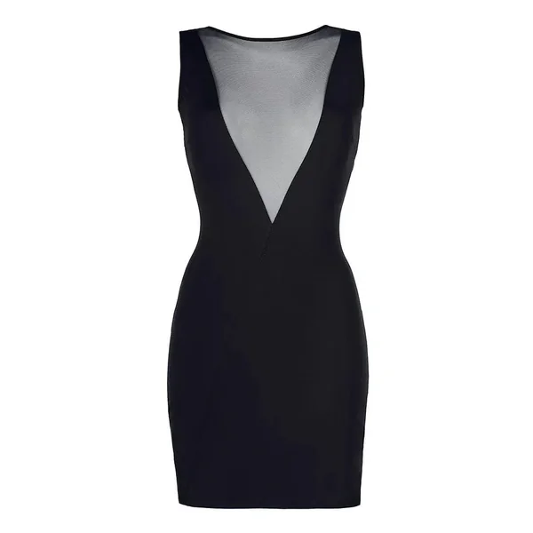 Robe moulante noire V-9209