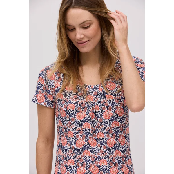 Robe peignoir fluide imprimé fleuri