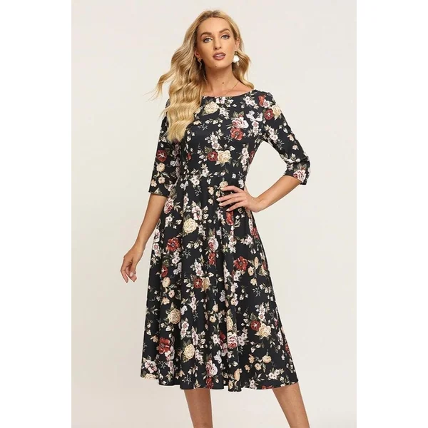 Robe À Fleurs D’Automne Bohemuan