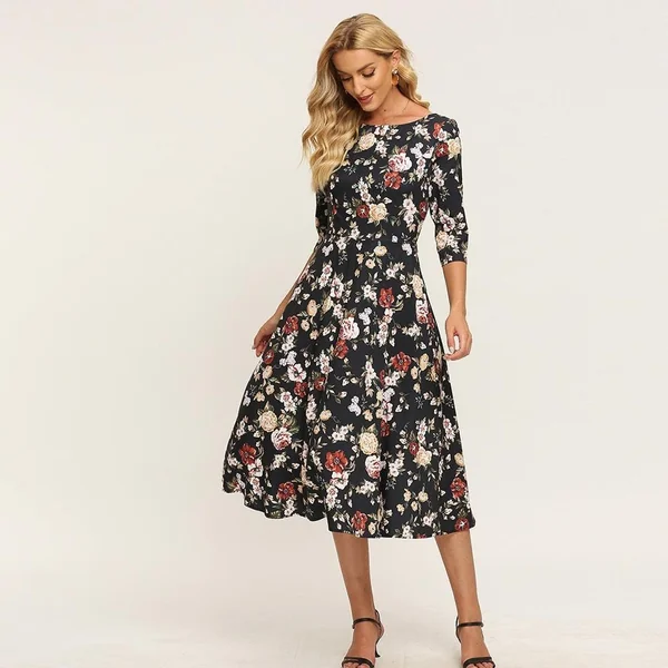Robe À Fleurs D’Automne Bohemuan