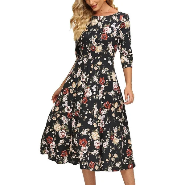 Robe À Fleurs D’Automne Bohemuan