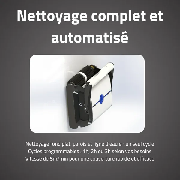Robot piscine électrique Clean Pool - nettoie fond et parois - 32m² max