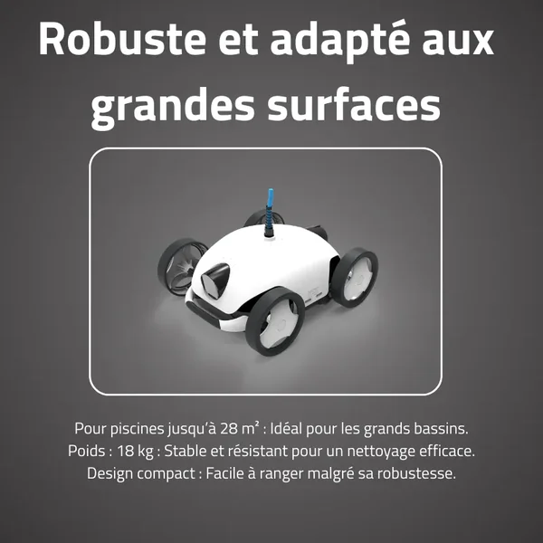 Robot piscine électrique Falcon+ - nettoyage fond et pentes - 28m² max