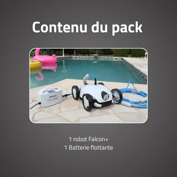 Robot piscine électrique Falcon+ - nettoyage fond et pentes - 28m² max