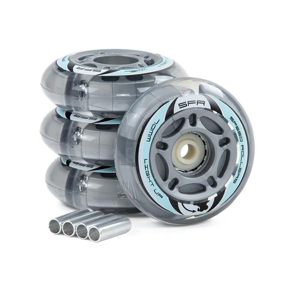 Roue Roller en ligne SFR ROLLER Light Up Inline Wheels Silver