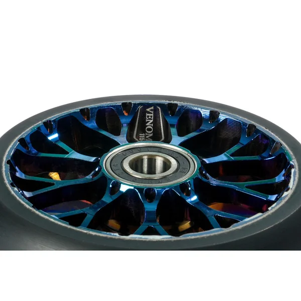 Roue trottinette BLACK PEARL Venom V2 115 12STD Double gomme Bleu Chrome