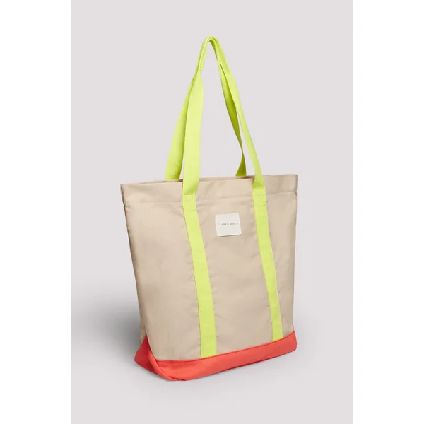 Sac de plage en tissu de couleur contrastée