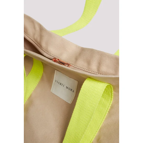 Sac de plage en tissu de couleur contrastée