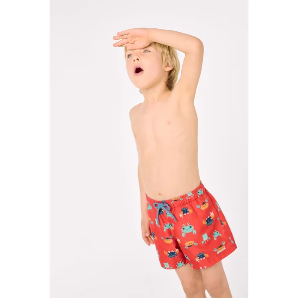 Short de bain garçon à imprimé crabe multicolore