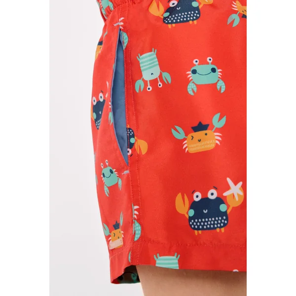 Short de bain garçon à imprimé crabe multicolore