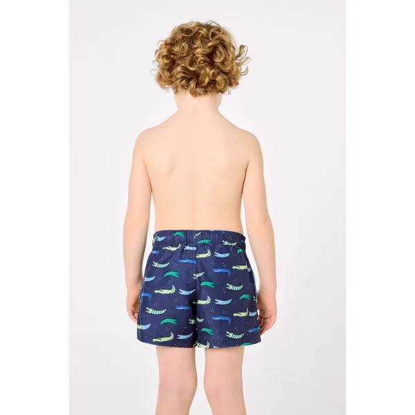 Short de bain garçon à imprimé crocodile multicolore