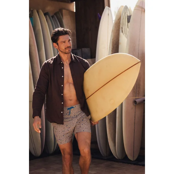 Short De Bain Nick Quick Dry 6 Inch Geo Storm