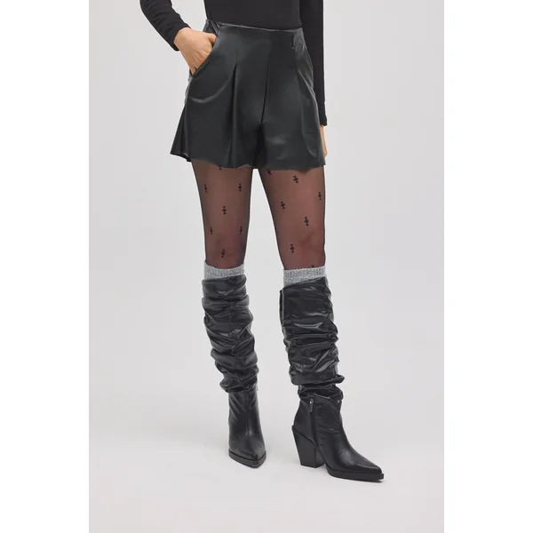 Short effet cuir noir