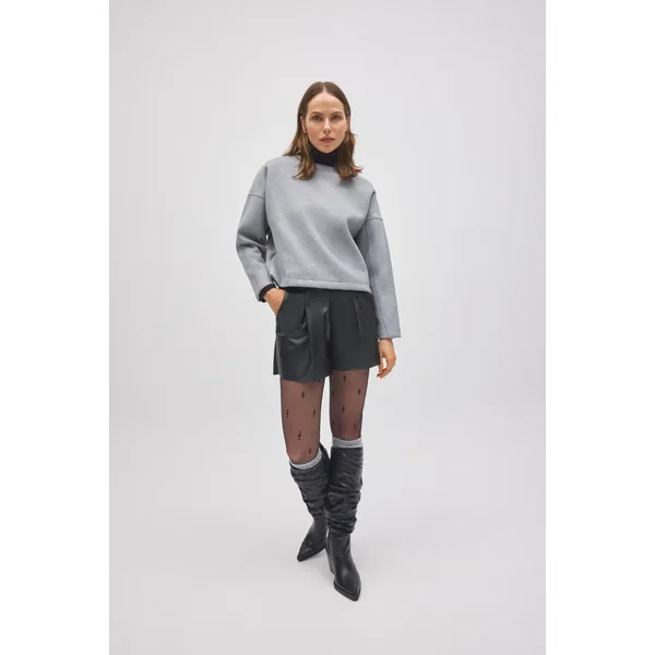 Short effet cuir noir