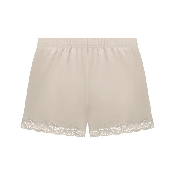 Short en velours à dentelle - Beige