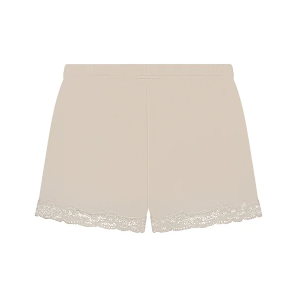 Short en velours à dentelle - Beige