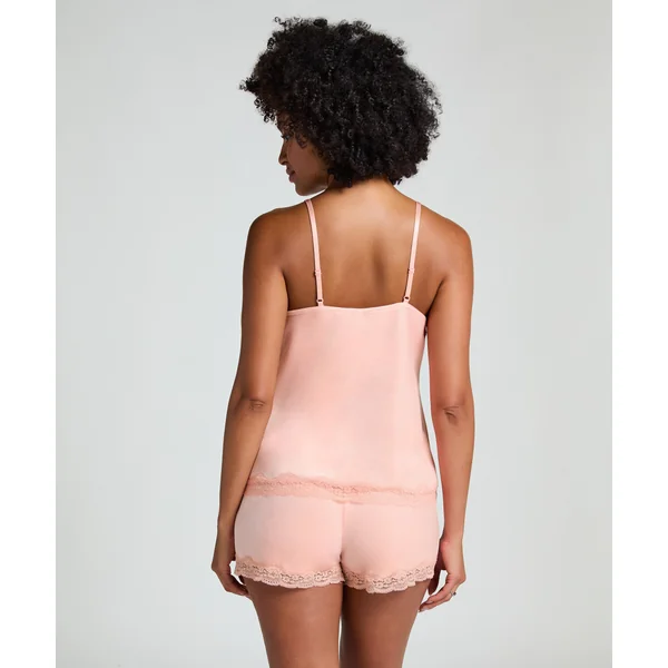 Short en velours à dentelle - Rose