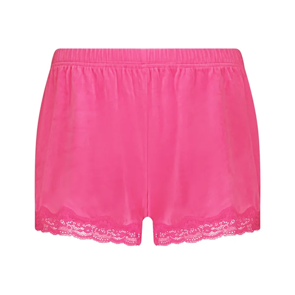 Short en velours à dentelle - Rose