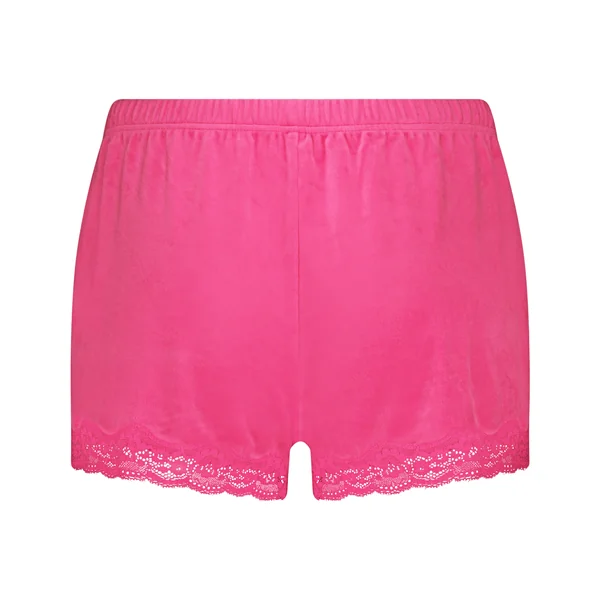 Short en velours à dentelle - Rose