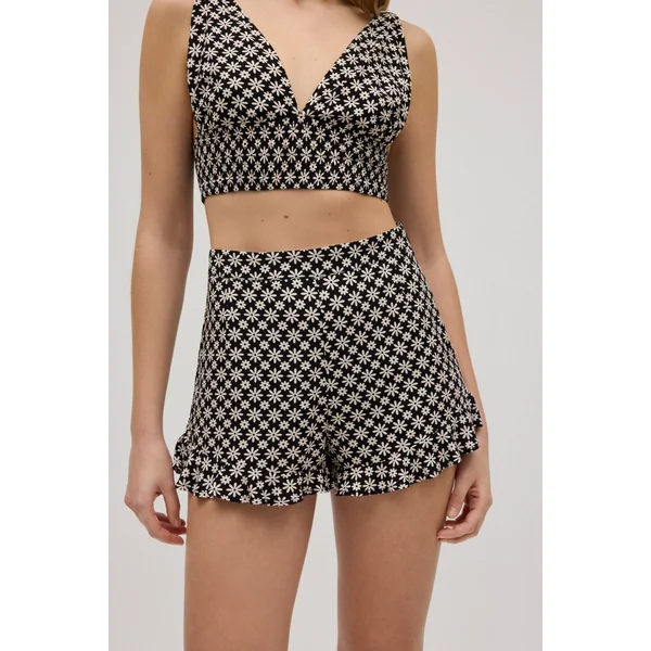 Short à volants imprimé fleuri